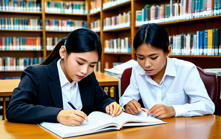 변호사 시험 일정과 준비 전략 - A Thai businesswoman in a modern, modest business suit, working on a laptop at a desk in a bright, c...