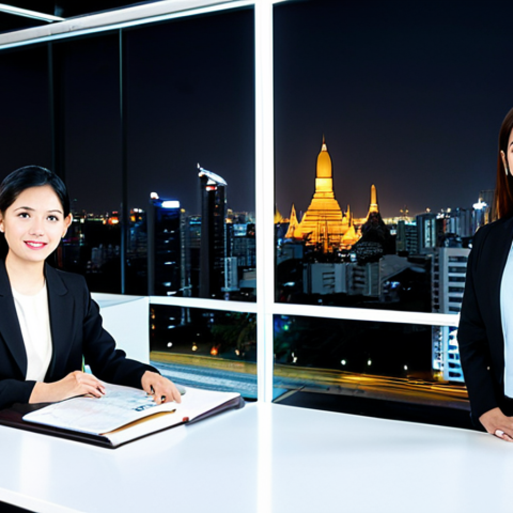 법률 변호사로서의 글로벌 진출 사례 - International Law Firm**

"A Thai lawyer, fully clothed in a professional business suit, confidently...