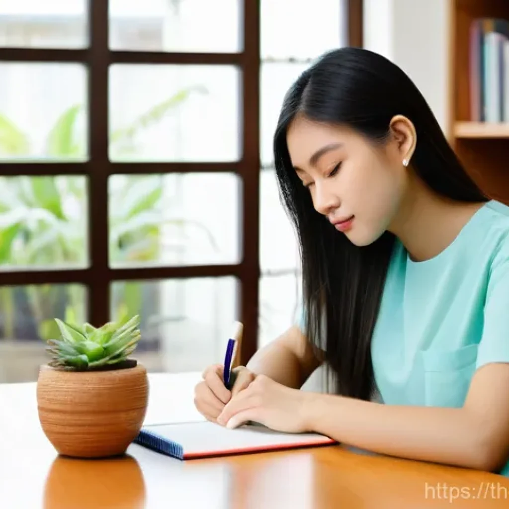 변호사 시험 과목별 학습 방법 - **Prompt 1: Focused and Stress-Free Study Session**
    A female Thai law student, in her early 20s,...