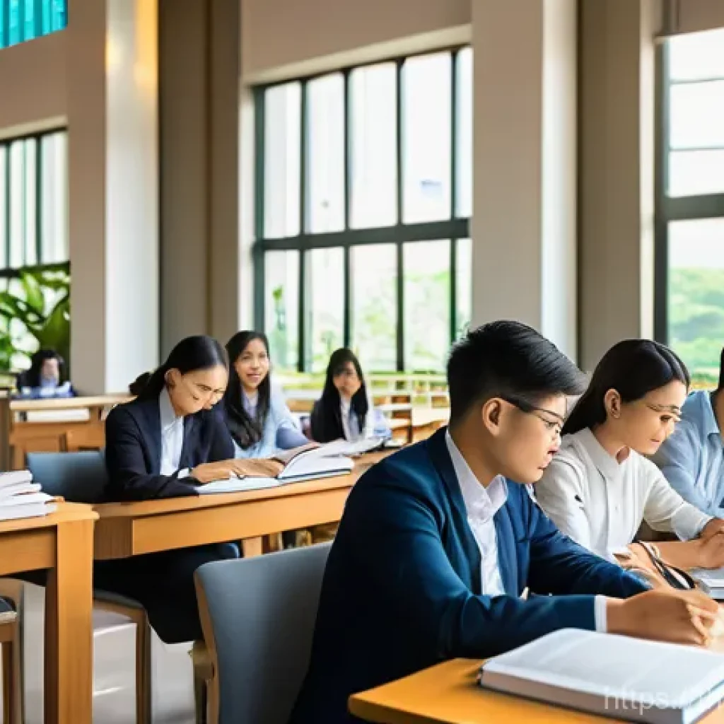 변호사 자격 취득 과정 - **"A vibrant and intellectual scene depicting ambitious young Thai law students in a sunlit, modern ...