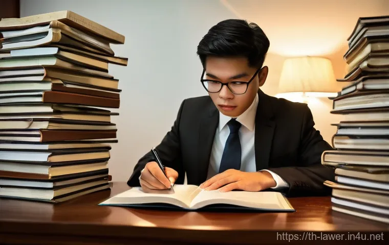 변호사 자격 취득 과정 - **"A vibrant and intellectual scene depicting ambitious young Thai law students in a sunlit, modern ...