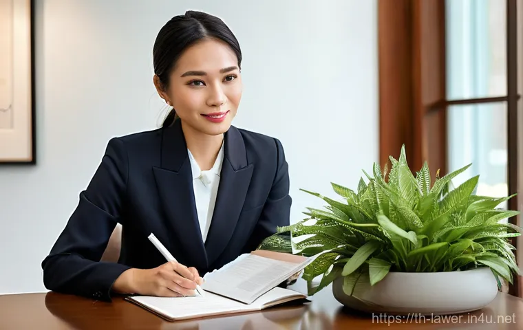 변호사 경력 초기 실수와 대처법 - **A Young Thai Lawyer's First Day in Court:** A determined young Thai lawyer, wearing a sharp, dark ...