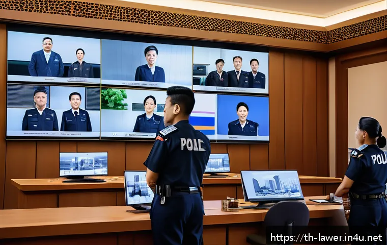 법학 이론과 실무의 차이 - A detailed courtroom scene in a modern Thai city, showcasing diverse Thai legal officials including ...