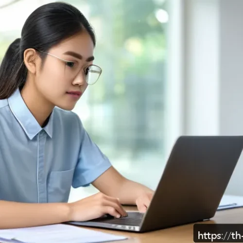 변호사 실기 시험 중 주의할 점 - A focused Thai law student sitting at a desk in a bright, modern study room, wearing modest casual c...